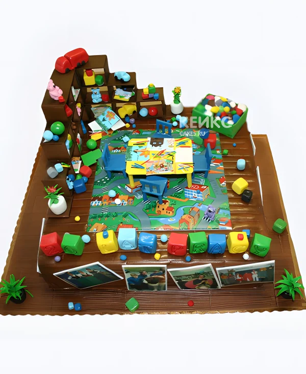 Торт на День воспитателя в виде комнаты с фото Фото