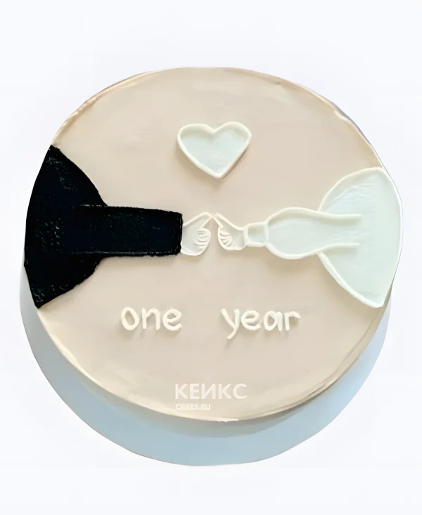 Торт на годовщину ситцевой свадьбы 1 год Руки с сердцем Фото