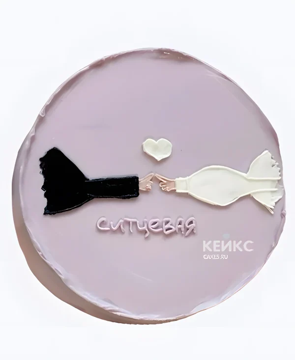 Сиреневый бенто-торт на ситцевую свадьбу 1 год Фото