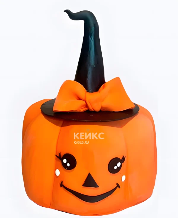 Торт на Хэллоуин тыква 3д формы Фото