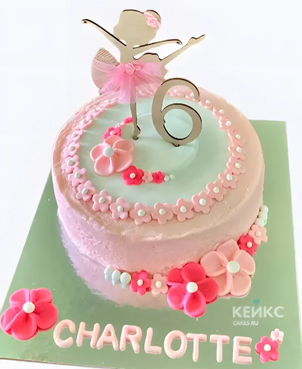 Торт на шесть лет девочке с балериной Фото