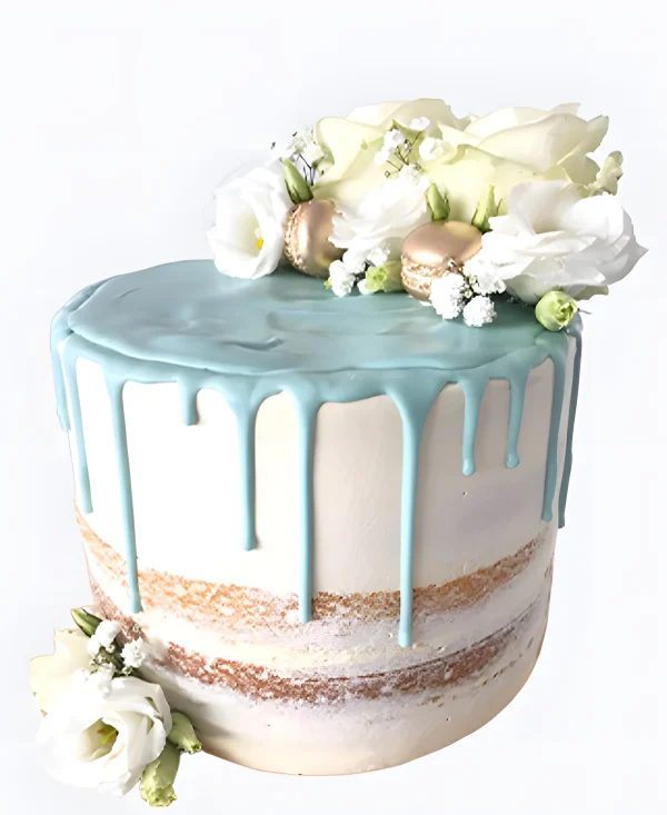 Торт на сватовство с глазурью и цветами Фото