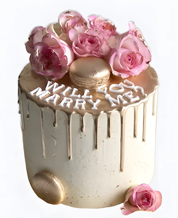 Торт на сватовство с нежными цветами Фото