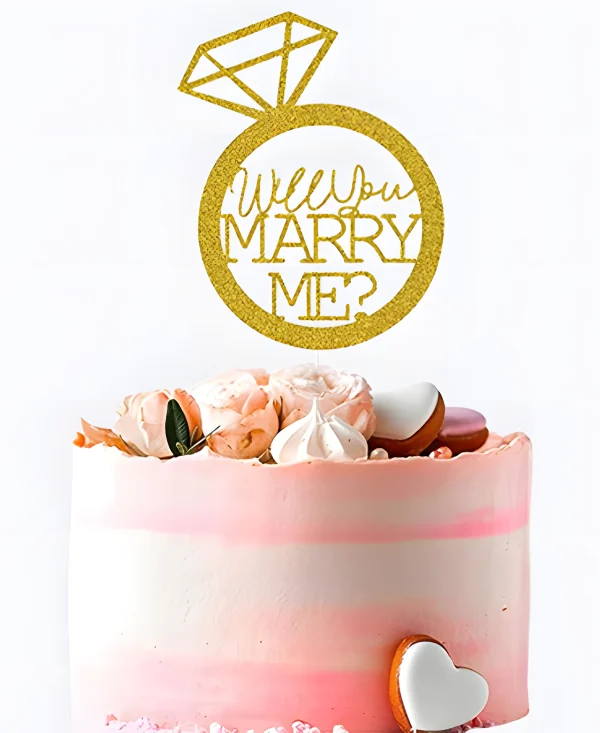 Торт на сватовство с пряничными сердечками Фото