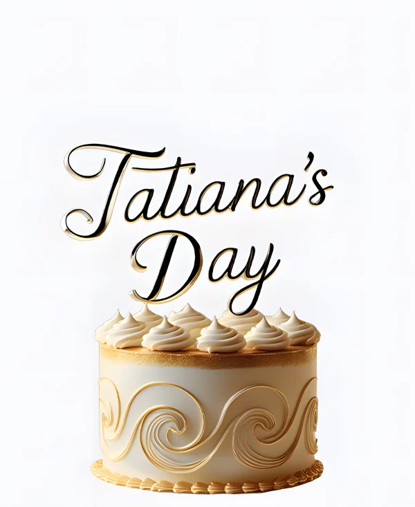 Торт на Татьянин день с кремовыми узорами Фото