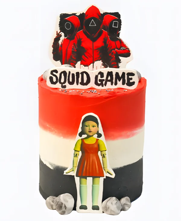 Торт полосатый с фотопечатью Фото