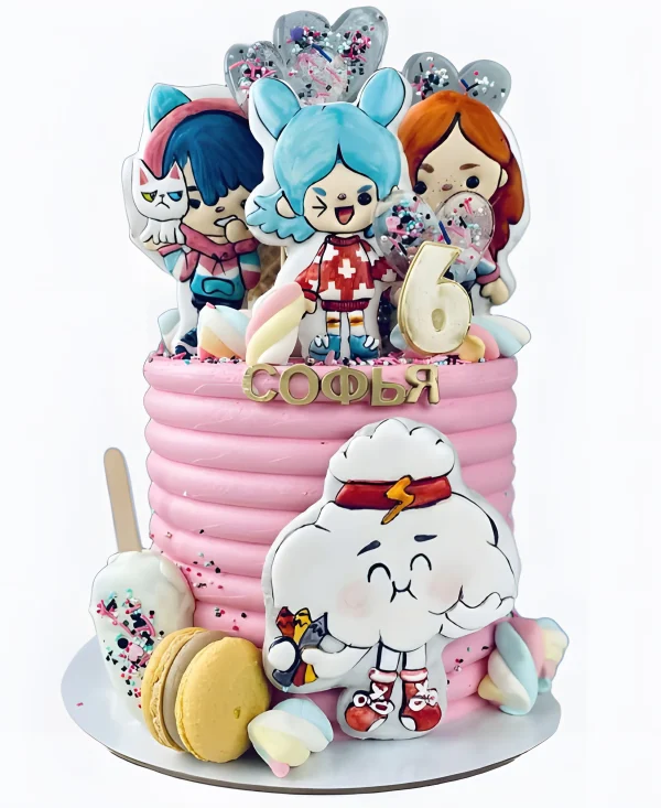 Торт рифленый со сладостями Фото