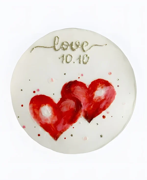 Торт Рисунок двух сердец Фото
