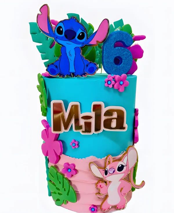 Торт розово-голубой Фото