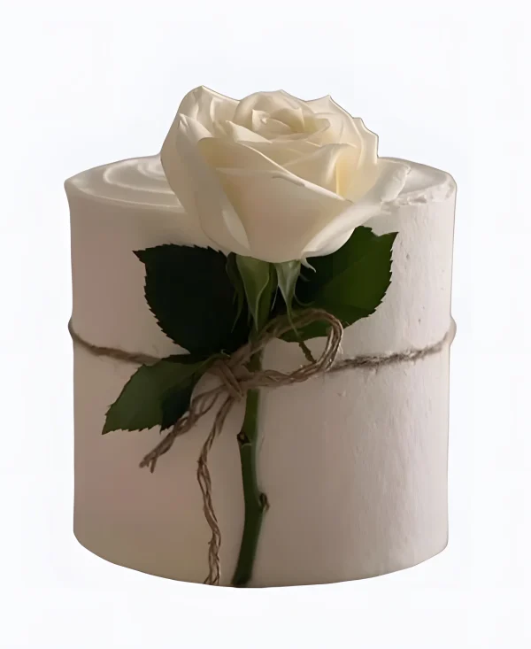 Торт с белой розой Фото