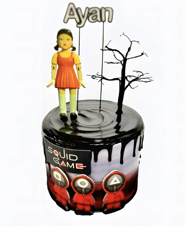 Торт с черными подтеками Фото