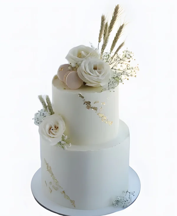 Торт с цветами и колосьями ржи Фото