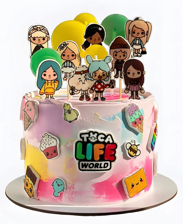 Торт с девочками и леденцами Фото