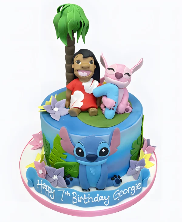 Торт с фигурками и пальмой Фото