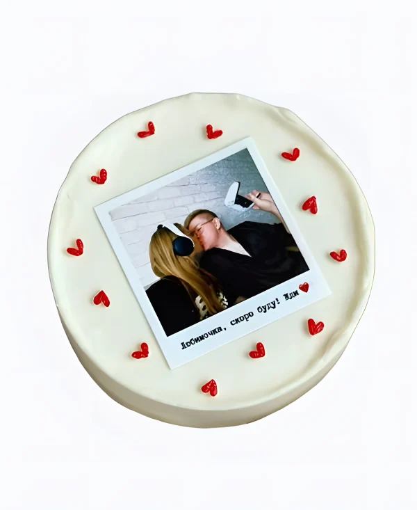 Торт с фото Полароид Фото