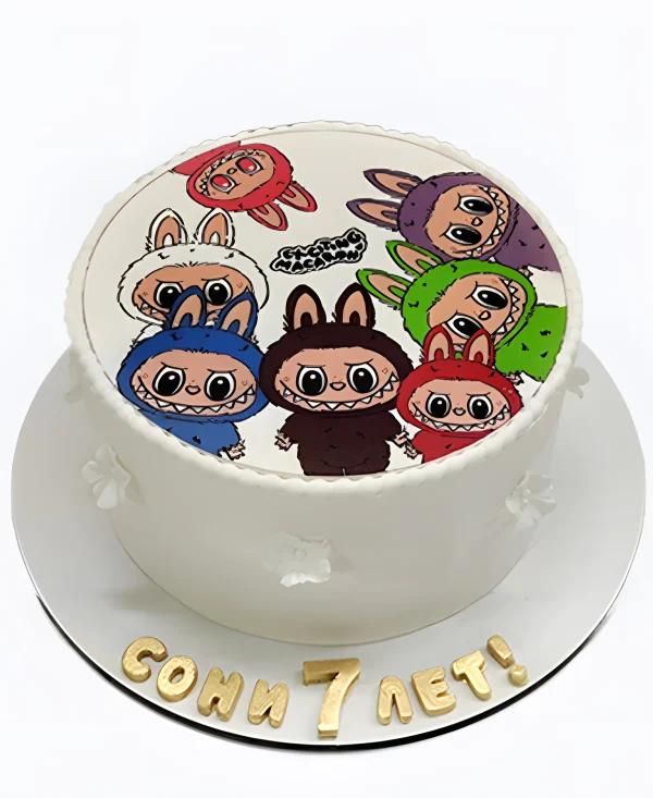 Торт с фотопечатью Герои Лабубу Фото