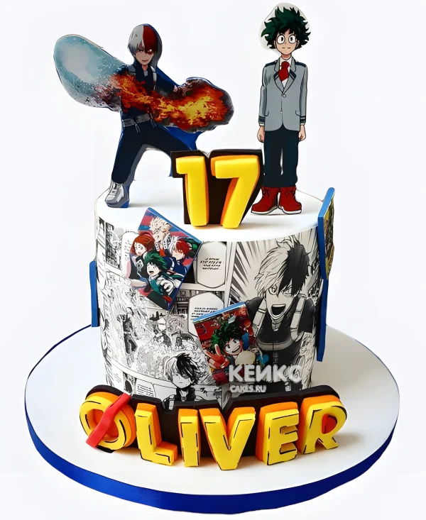 Торт с фотопечатью на день рождения аниме Моя геройская академия Фото