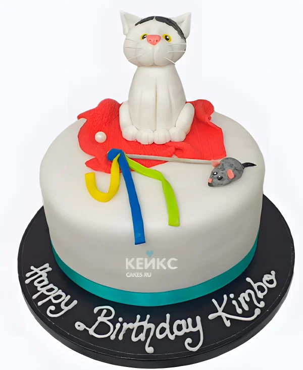 Торт с котиком и мышкой для девочки Фото