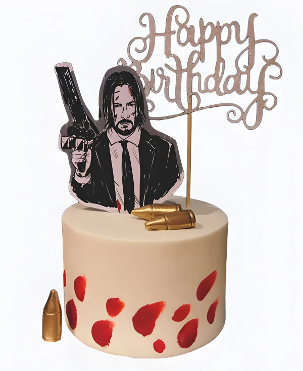 Торт с красными мазками Джон Уик Фото