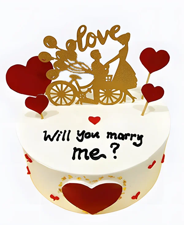 Торт с необычным топпером на сватовство Фото