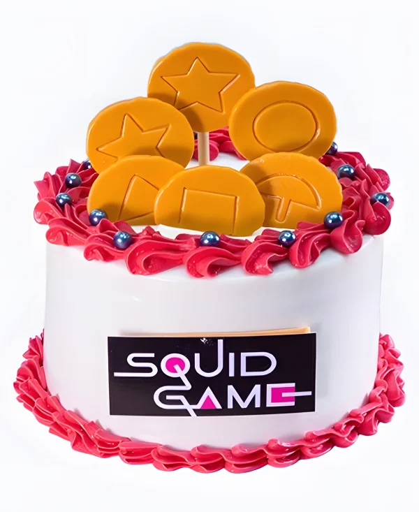 Торт с печеньками в розовом обрамлении Фото