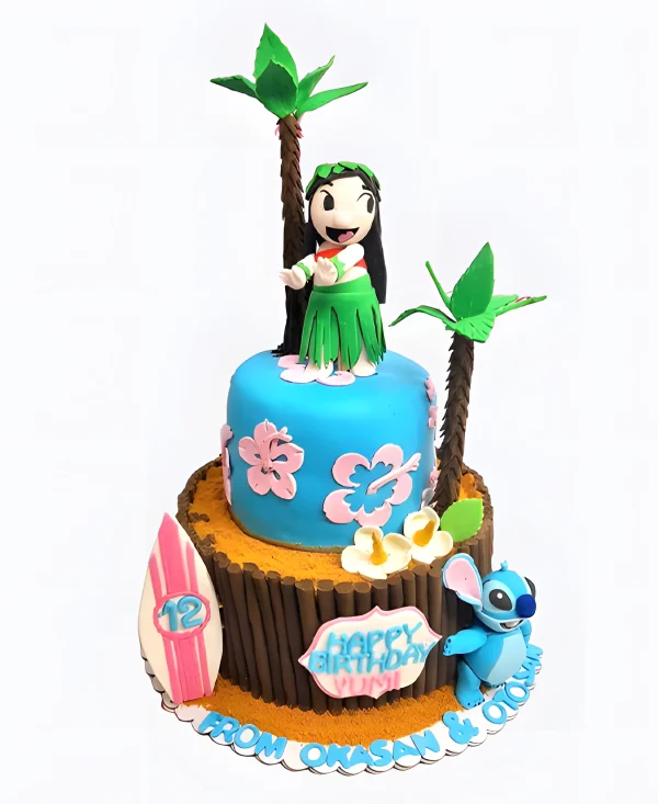 Торт с трубочками и пальмами Фото