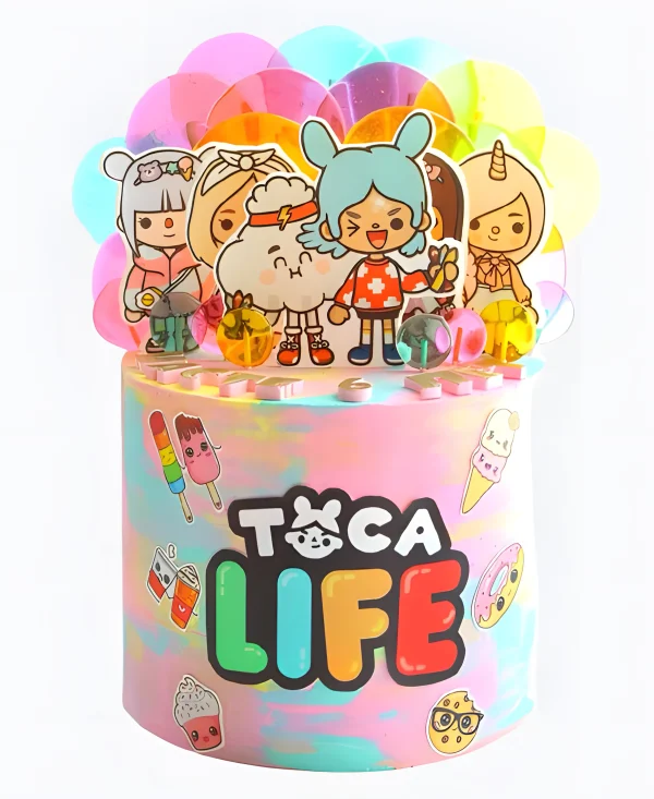 Торт с яркими мазками Фото