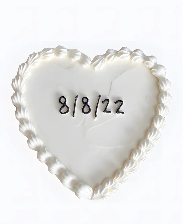 Бенто-торт сердце с датой Фото