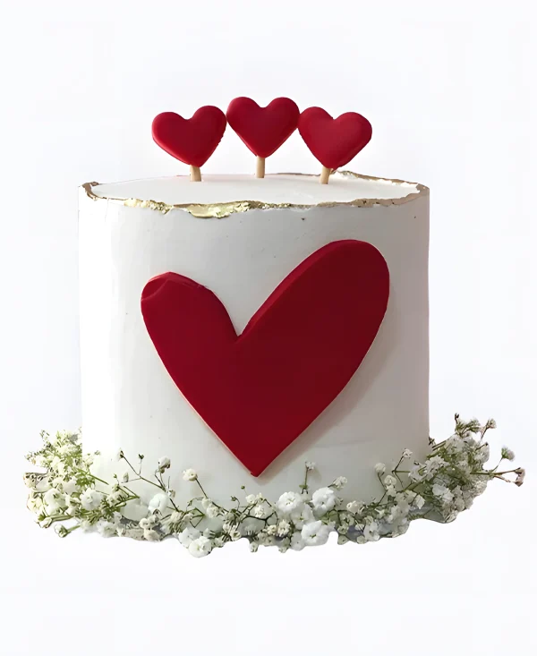 Торт Сердечки в цветах Фото