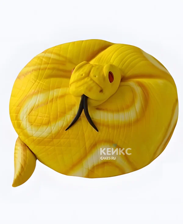Торт Желтая змея 3D Фото
