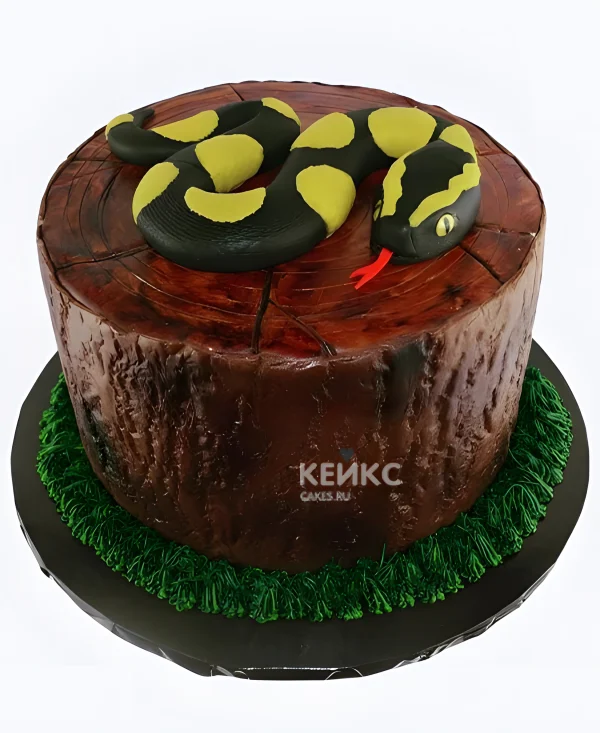 Торт Змея на пне Фото