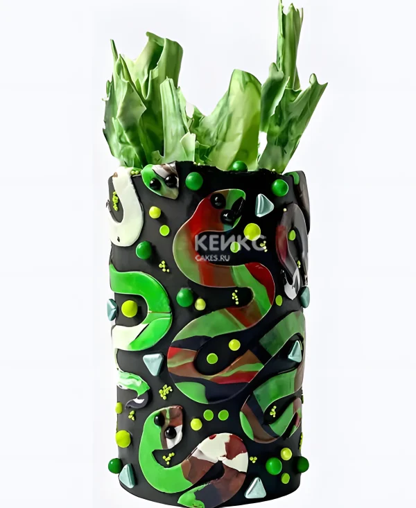 Торт Змеиная аппликация Фото