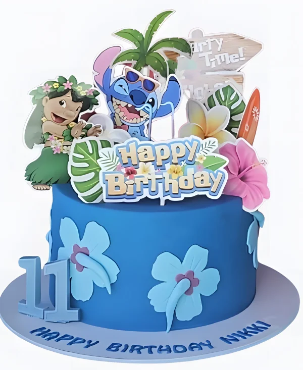 Торт синий с топперами Фото