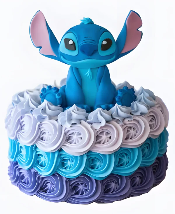 Торт Стич в кремовых розах Фото