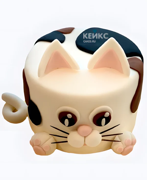 Торт в виде забавного котика девочке Фото