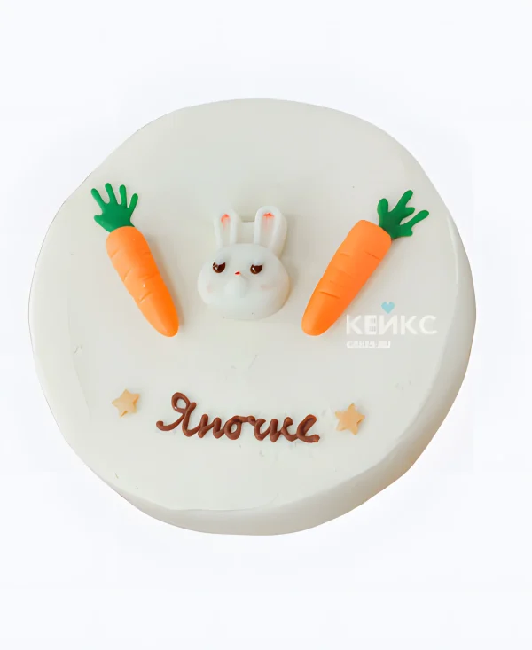 Торт Зайчик и морковки Фото