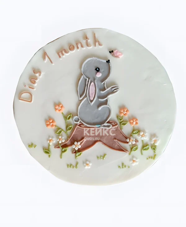 Торт Зайчик на полянке Фото