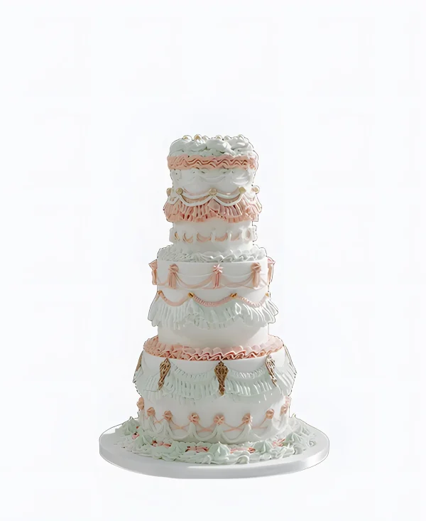 Трендовый свадебный торт без мастики Фото