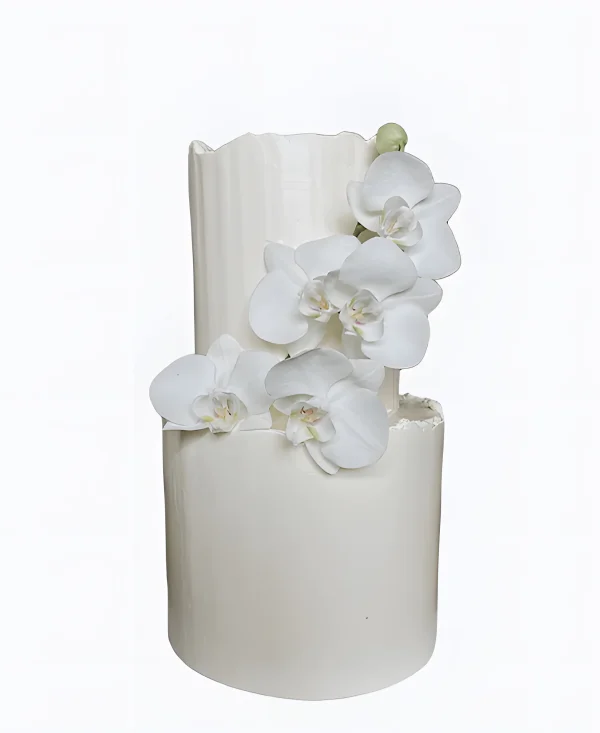 Трендовый торт на свадьбу с белой орхидеей Фото