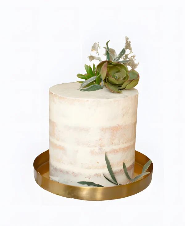Трендовый торт на свадьбу с листьями эвкалипта Фото