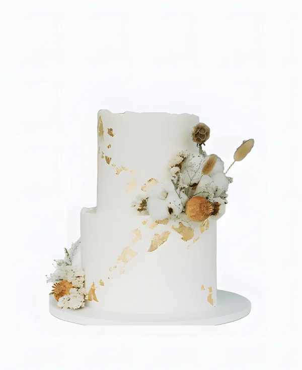 Трендовый торт на свадьбу с сухоцветами Фото