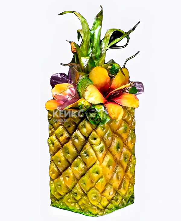 Тропический торт в виде ананаса Фото