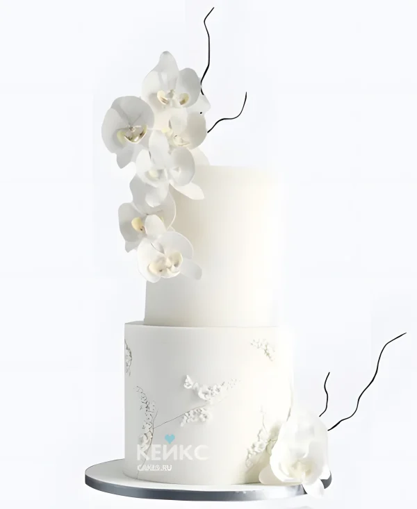Весенний свадебный торт Орхидеи Фото