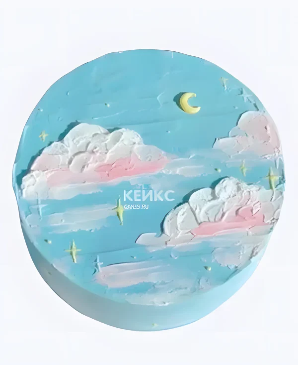 Волшебный бенто-торт с звёздами и луной в корейском стиле Фото