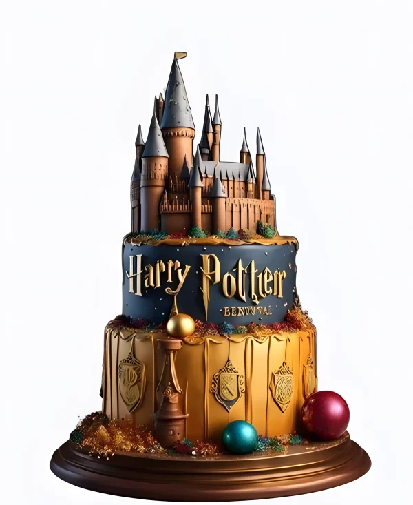 Волшебный тортик с замком Хогвартс Фото