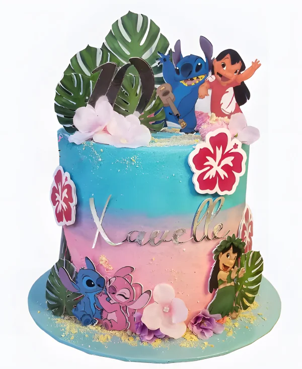 Яркий торт с цветами Фото