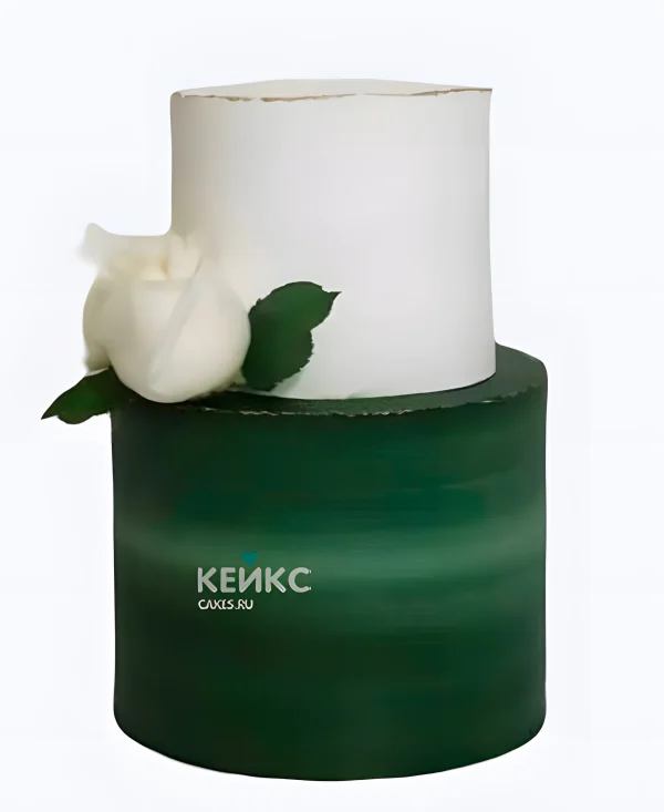 Зеленый свадебный торт Два цвета Фото