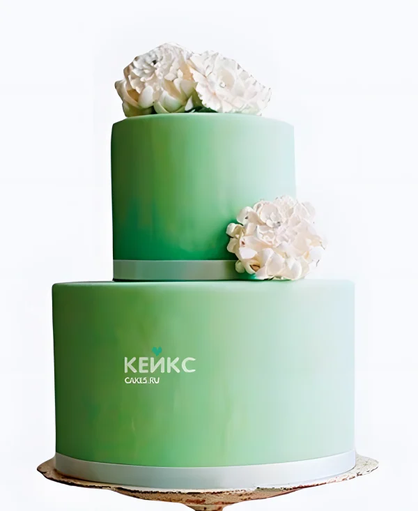 Зеленый свадебный торт Минимализм Фото
