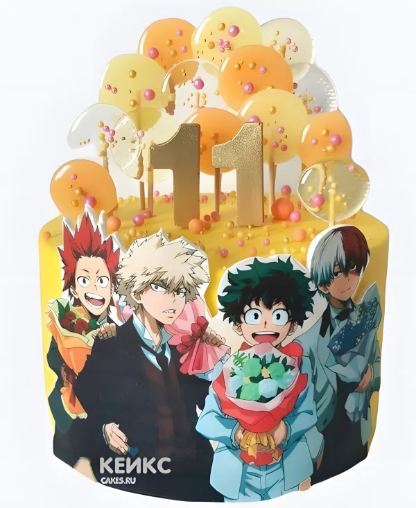 Торт с персонажами аниме My Hero Academia Фото