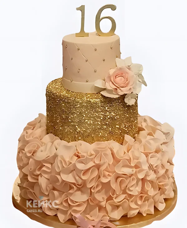 Трехъярусный торт для девочки принцессы Фото